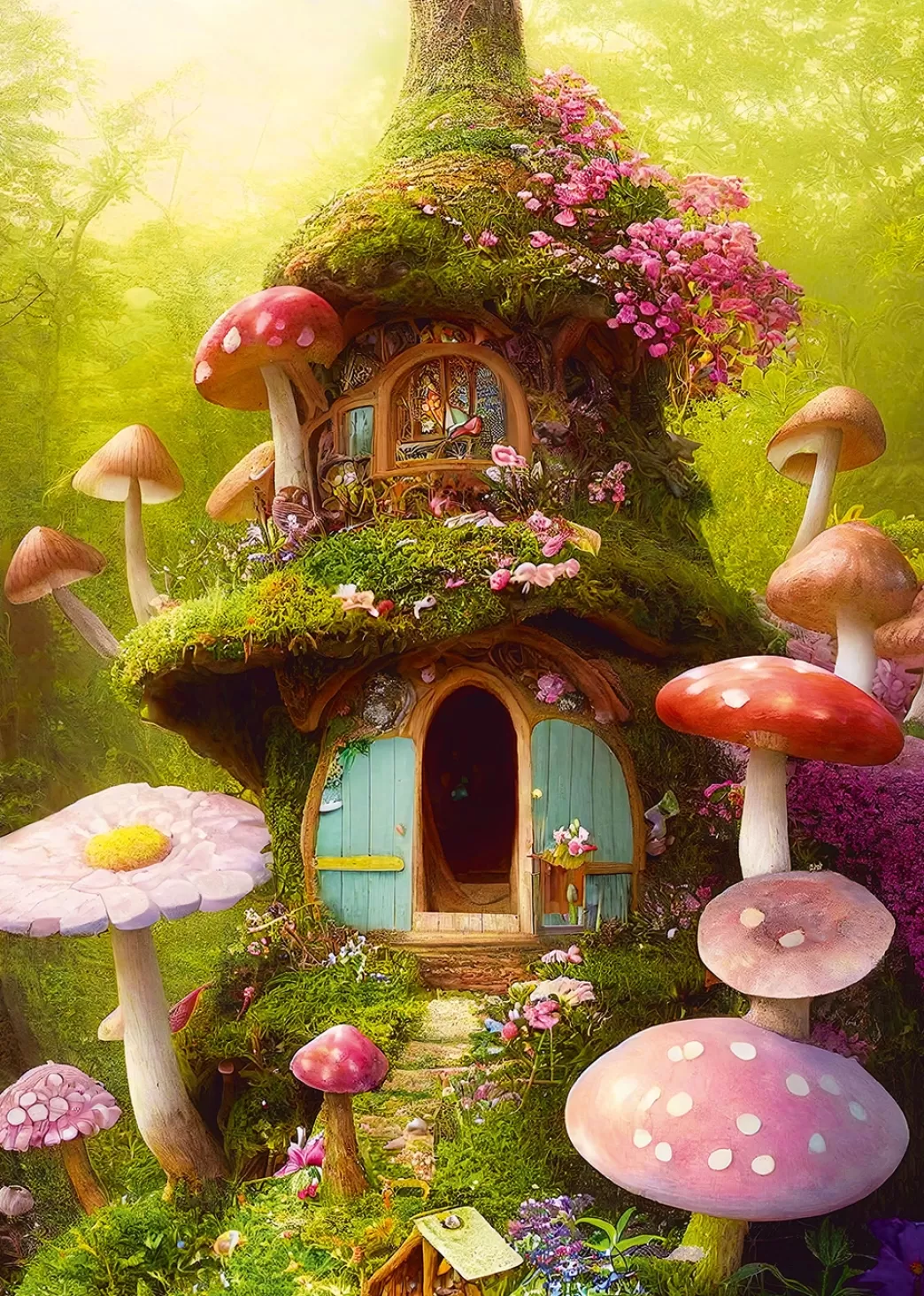 Alipson Fantasy Puzzels>: Maison Champignon (1000) Verticale Puzzel