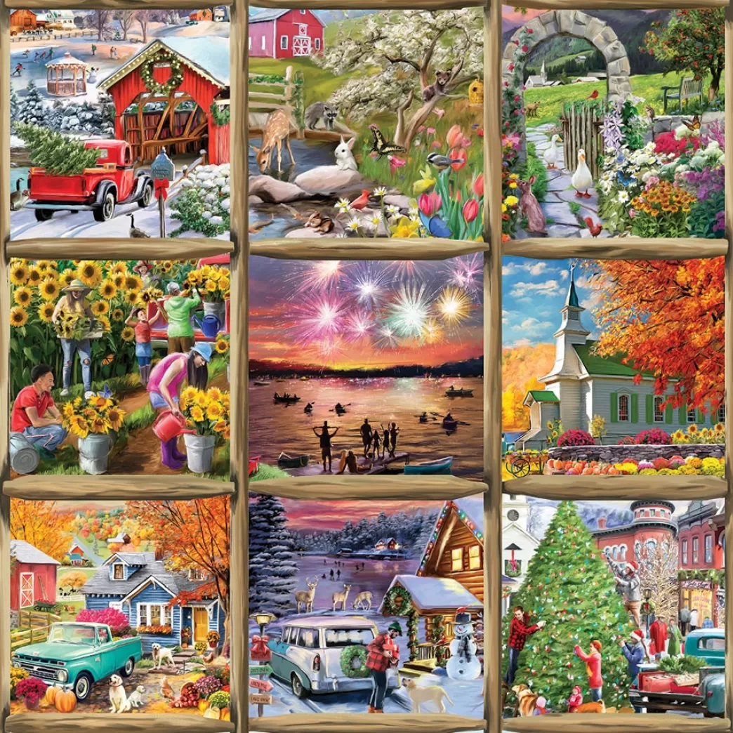 Alipson Collage Puzzels>: Seasonal Nine Square (1000) Vierkante Puzzel