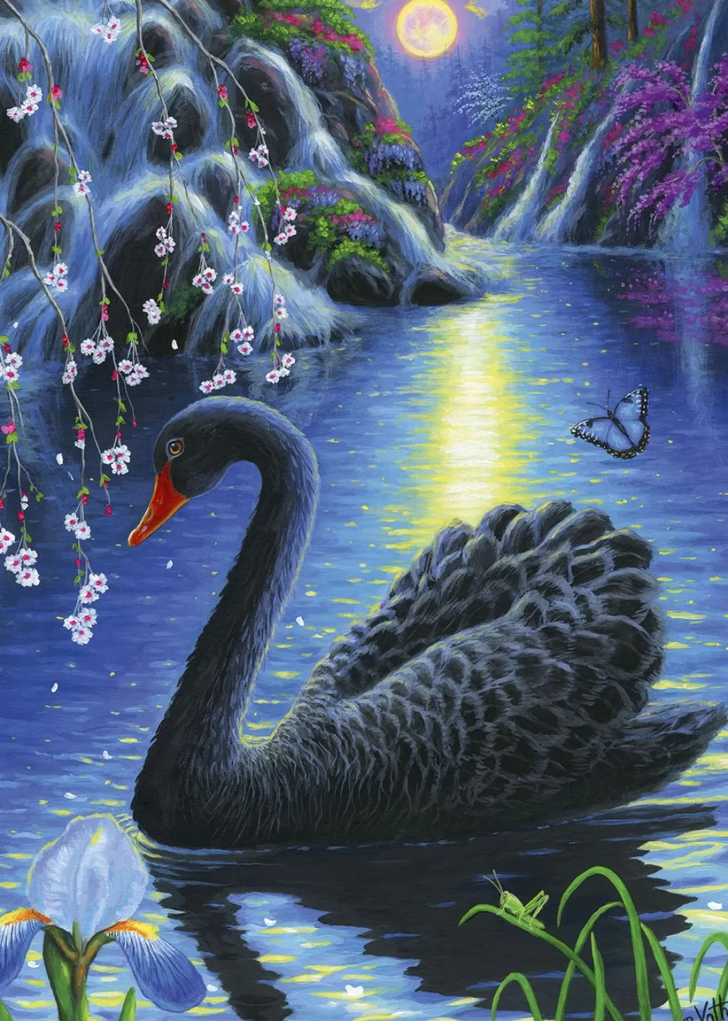 Alipson Vogelpuzzels>: Spring Moonlight (1000) Verticale Puzzel