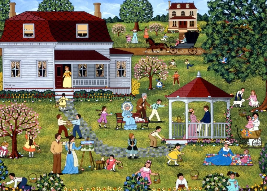 Alipson Pasen Puzzels>: Village Easter Egg Hunt (500) Legpuzzel