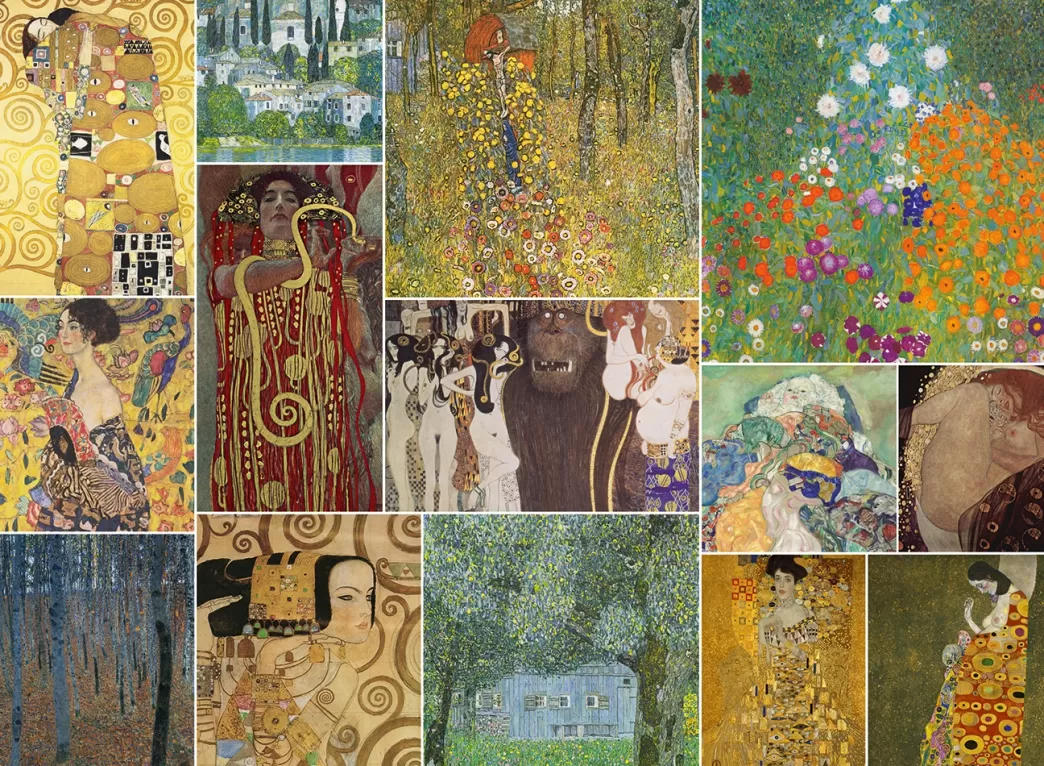 Bluebird Collage Puzzels>Art By : Gustav Klimt Collage (6000) Kunstpuzzel