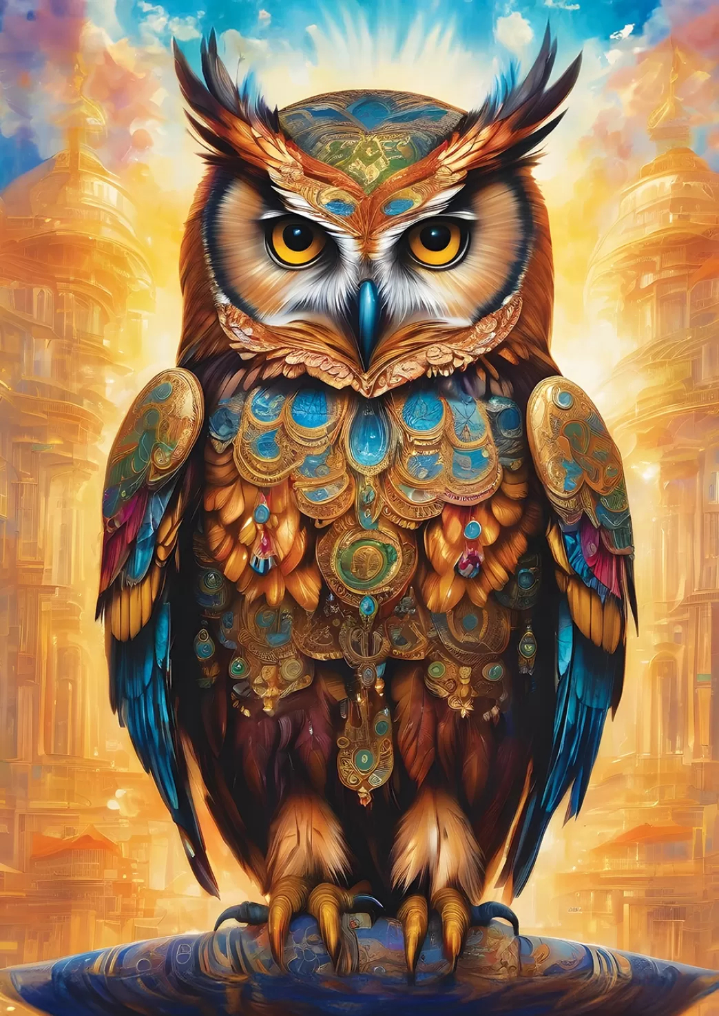 Art Puzzle Vogelpuzzels>: General Owl (500) Verticale Puzzel