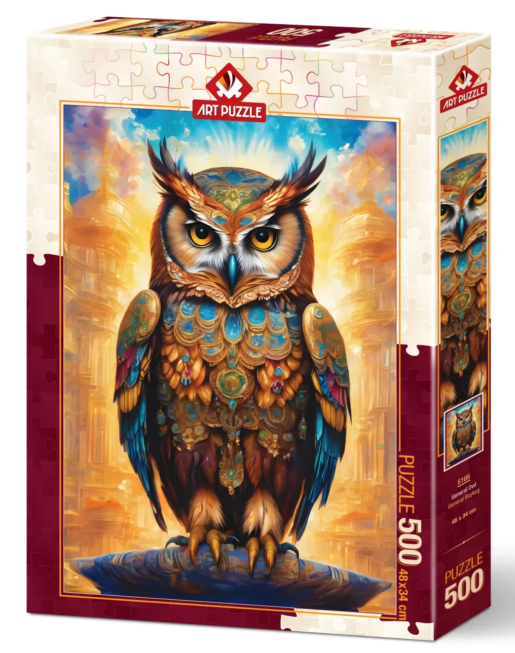 Art Puzzle Vogelpuzzels>: General Owl (500) Verticale Puzzel
