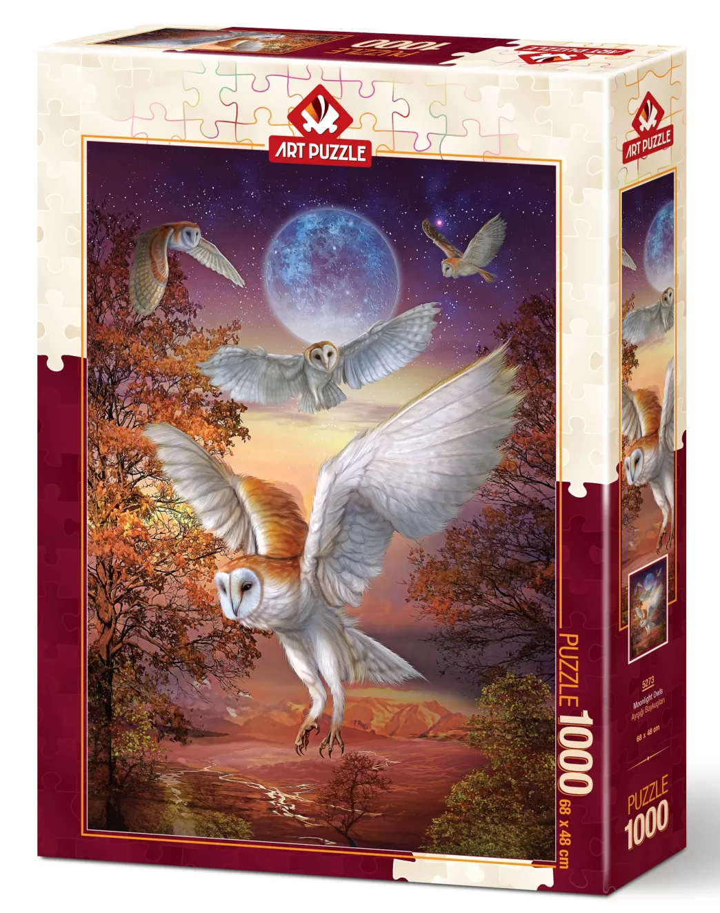 Art Puzzle Vogelpuzzels>: Moonlight Owls (1000) Verticale Puzzel