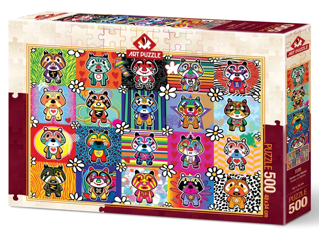 Art Puzzle Collage Puzzels>: Tantan And Momo (500) Legpuzzel