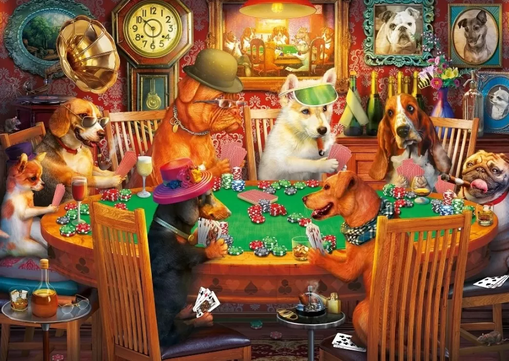 Art Puzzle Hondenpuzzels>: The Gambler Dogs (500) Hondenpuzzel