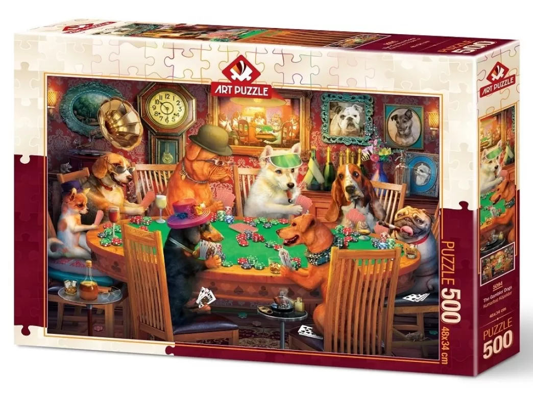Art Puzzle Hondenpuzzels>: The Gambler Dogs (500) Hondenpuzzel