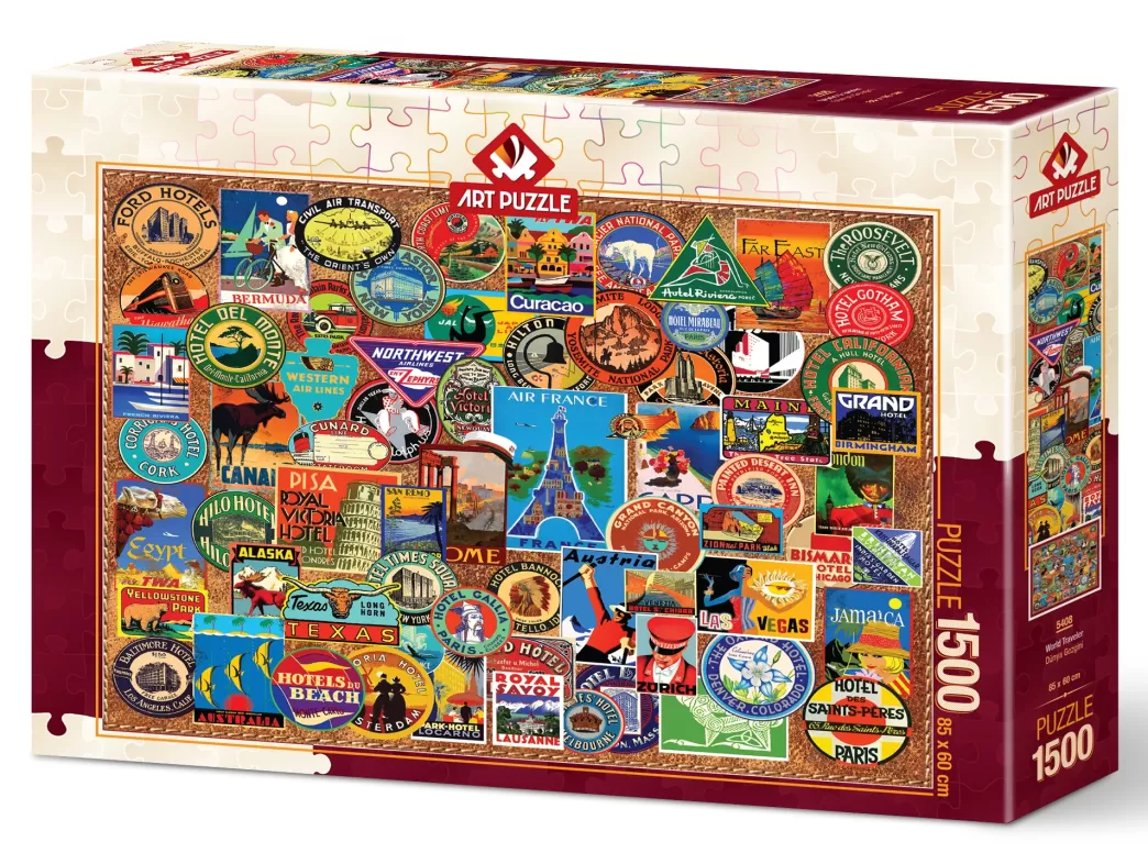 Art Puzzle Collage Puzzels>: World Traveler (1500) Legpuzzel