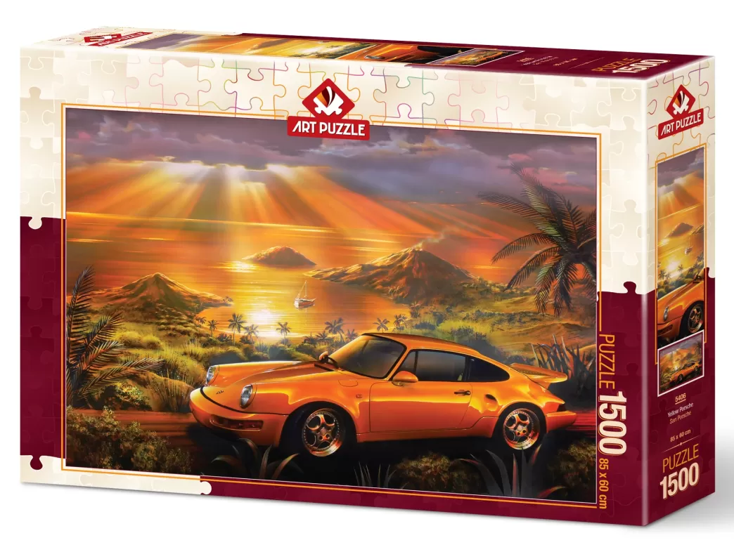 Art Puzzle Autopuzzels>: Yellow Porsche (1500) Legpuzzel