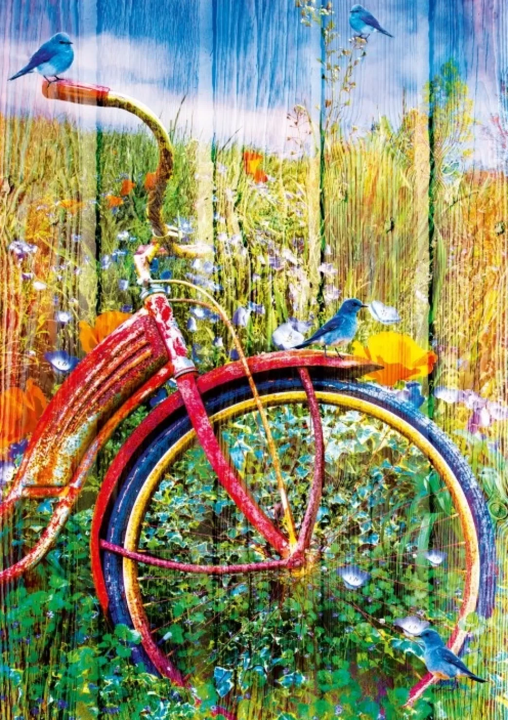 Bluebird Vogelpuzzels>: s On A Bicycle (1000) Verticale Puzzel