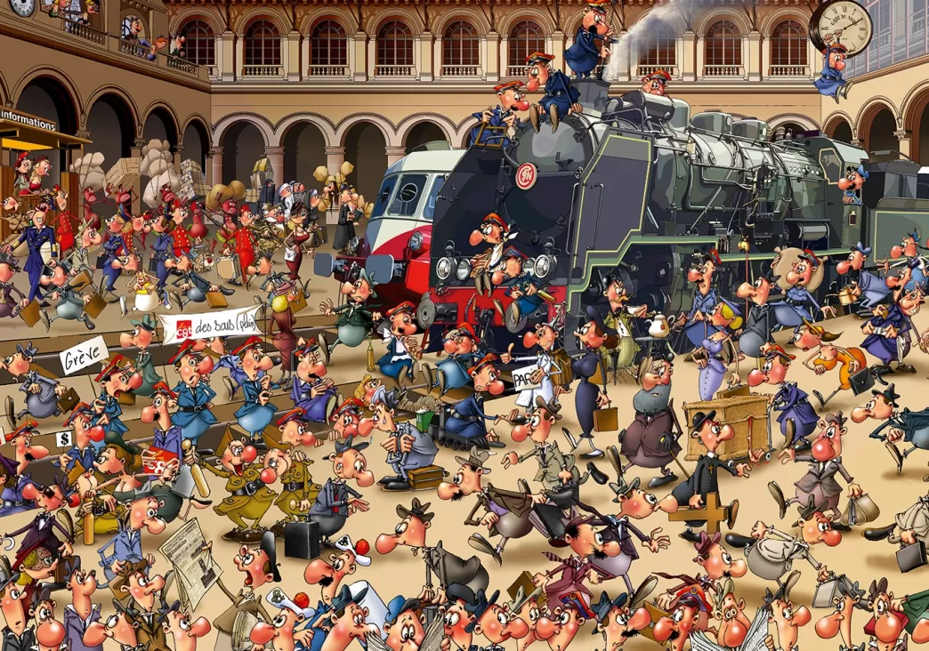 Bluebird Treinpuzzels>: French Train Station - Francois Ruyer (3000) Treinpuzzel