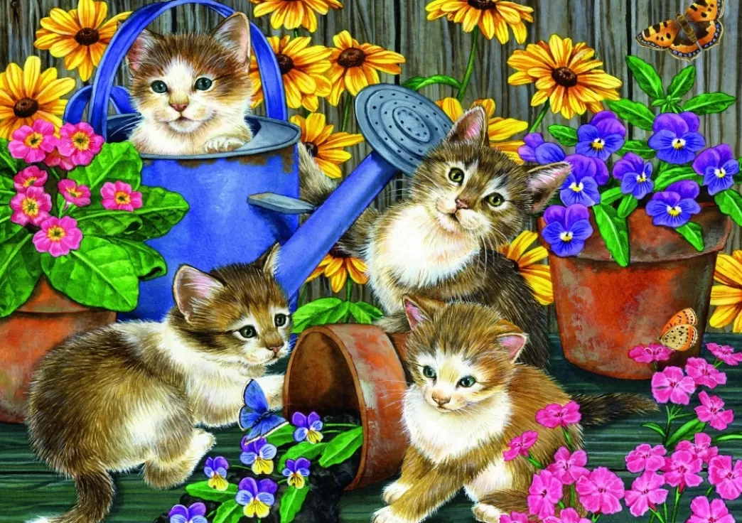 Bluebird Kattenpuzzels>: Garden Mischief (1000) Kattenpuzzel