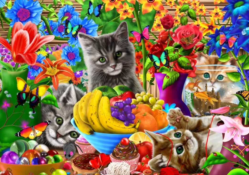 Bluebird Kattenpuzzels>: Kitten Fun (1000) Kattenpuzzel