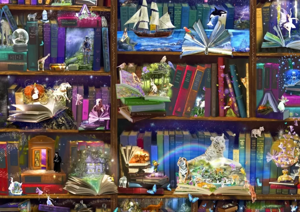 Bluebird Fantasy Puzzels>: Library Adventures In Reading (3000) Legpuzzel