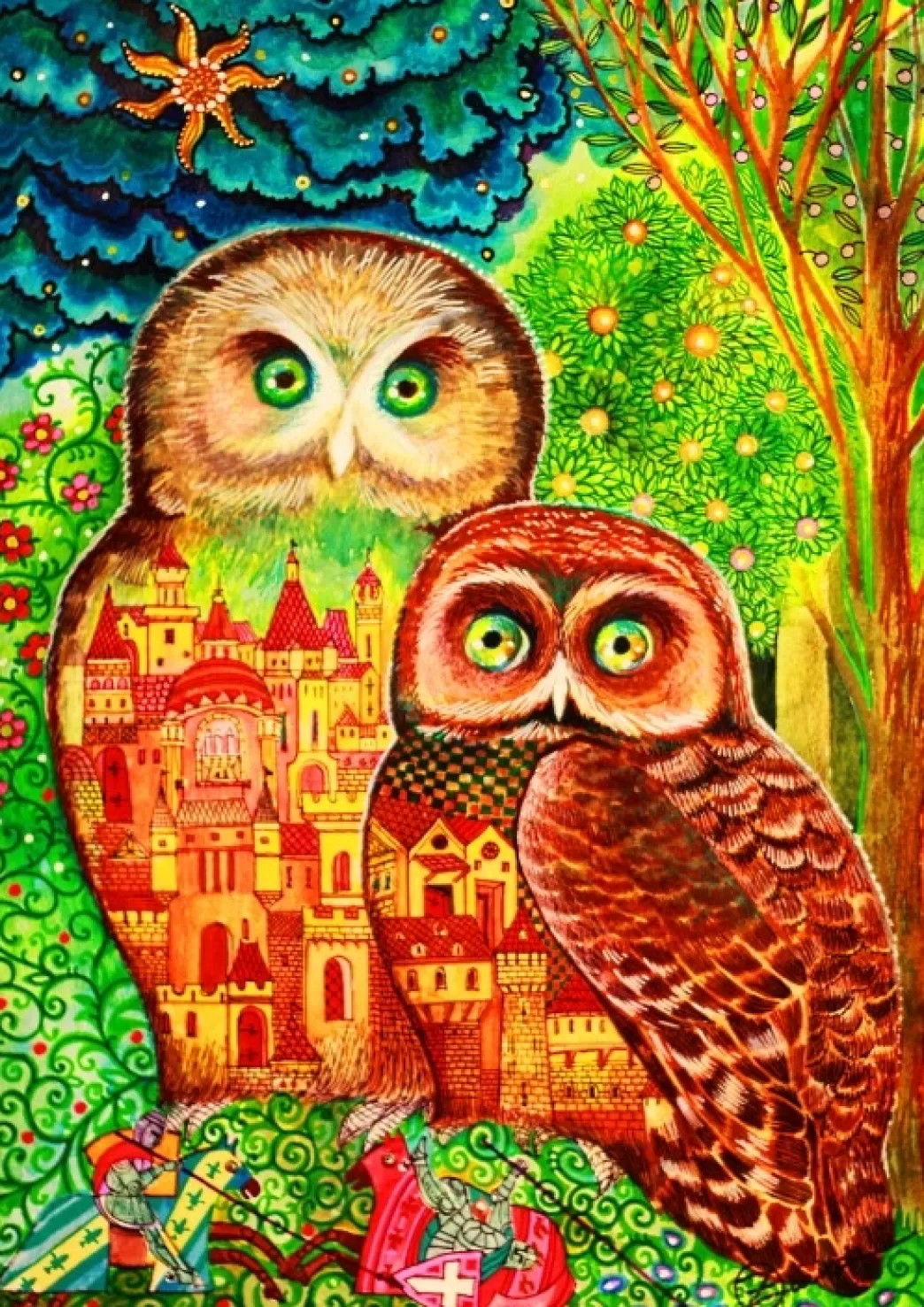 Bluebird Vogelpuzzels>: Owls (1000) Verticale Puzzel