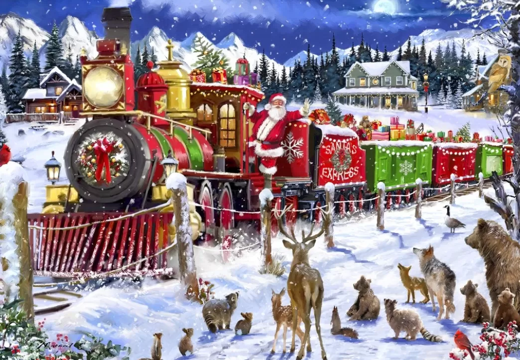 Bluebird Treinpuzzels>: Santa Express Usa (1000) Kerstpuzzel