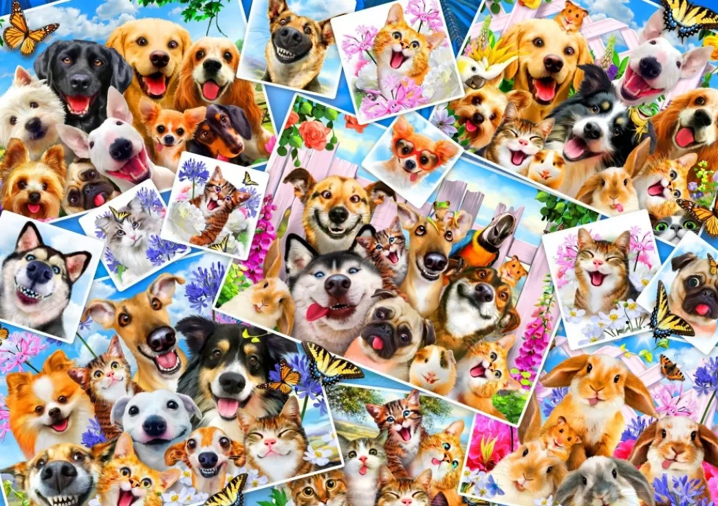 Bluebird Collage Puzzels>: Selfie Pet Collage (1000) Legpuzzel