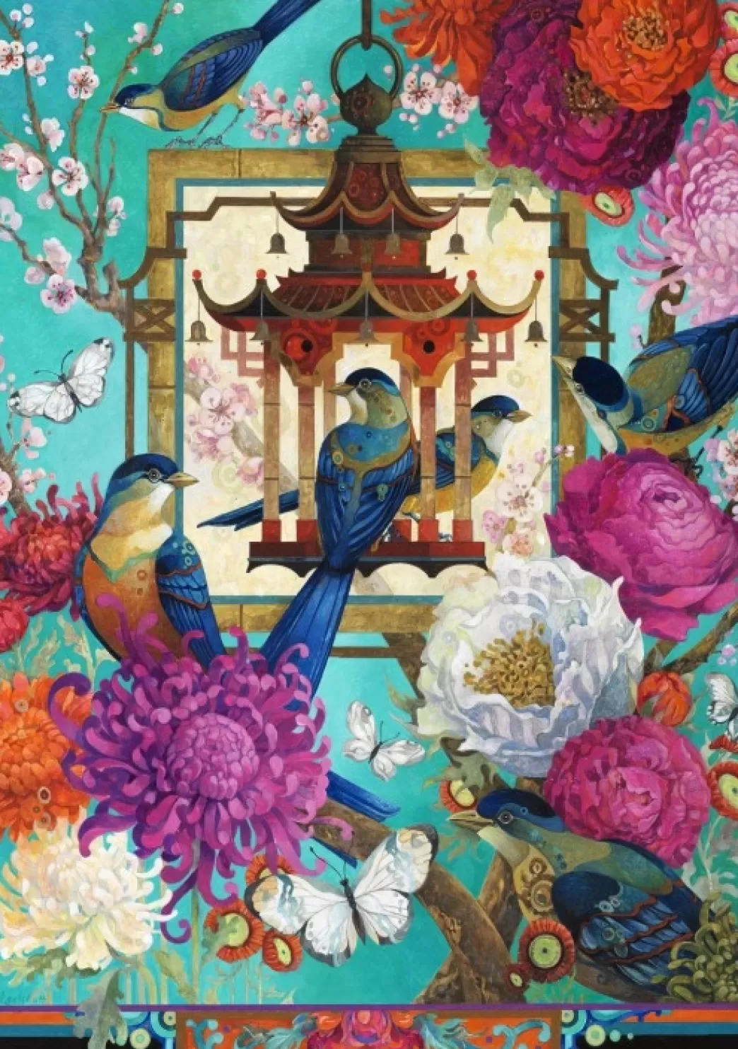 Bluebird Vogelpuzzels>: The Asiatic Garden (2000) Verticale Puzzel