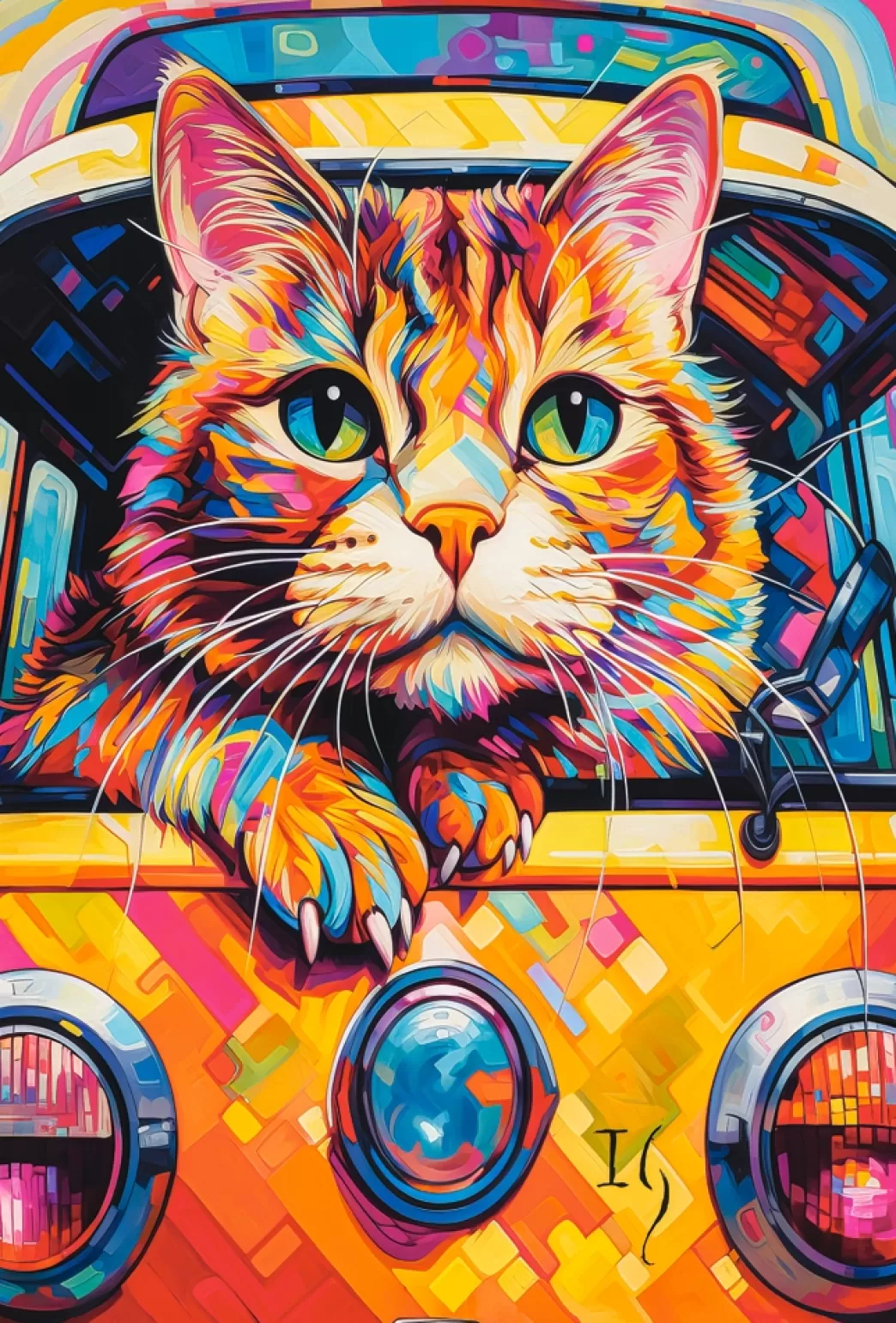 Castorland Kattenpuzzels>: Cat Bus Travel (1000) Verticale Puzzel