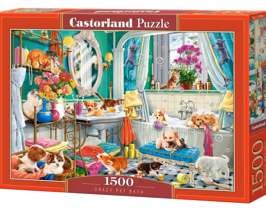 Castorland Kattenpuzzels>: Crazy Pet Bath (1500) Legpuzzel