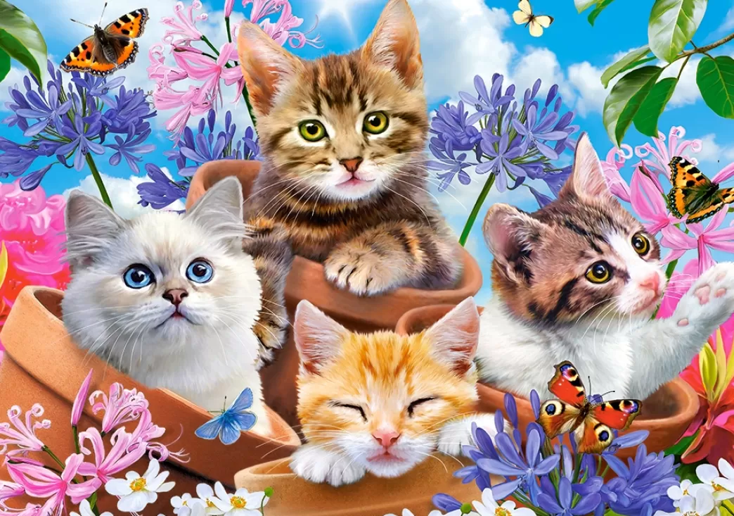Castorland Kattenpuzzels>: Kittens With Flowers (500) Kattenpuzzel