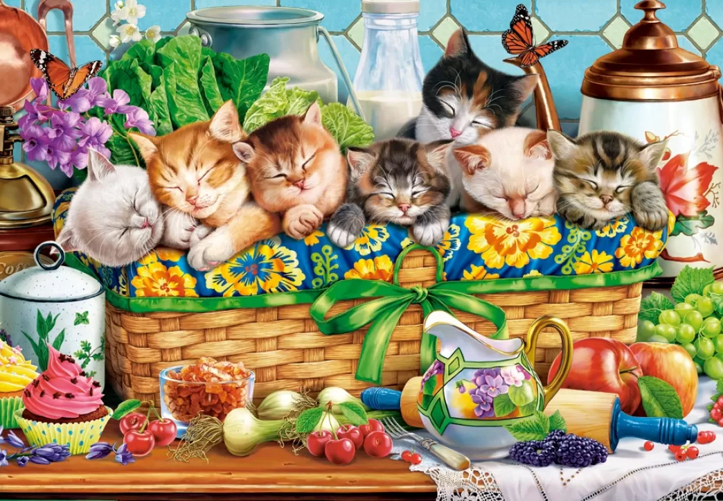 Castorland Kattenpuzzels>: Napping Kittens (1000) Kattenpuzzel