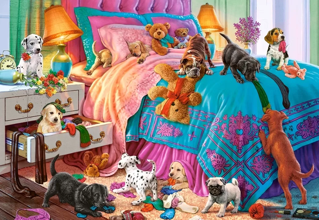 Castorland Hondenpuzzels>: Naughty Puppies (1000) Legpuzzel