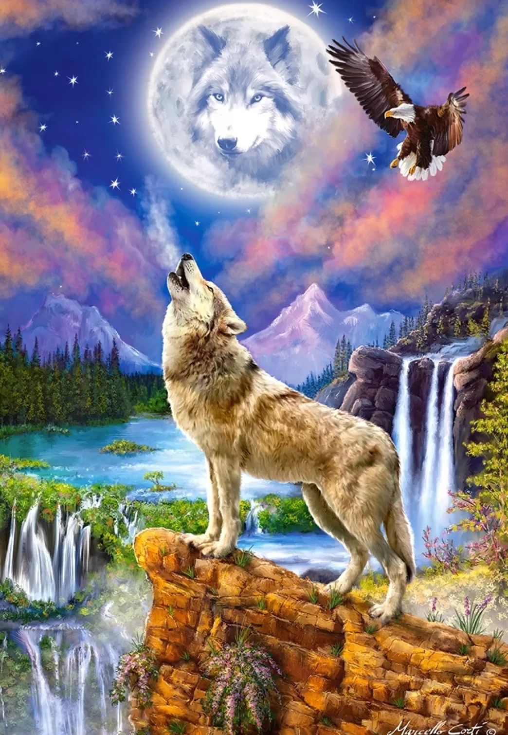 Castorland Wolvenpuzzels>: Wolf's Night (1500) Wolvenpuzzel