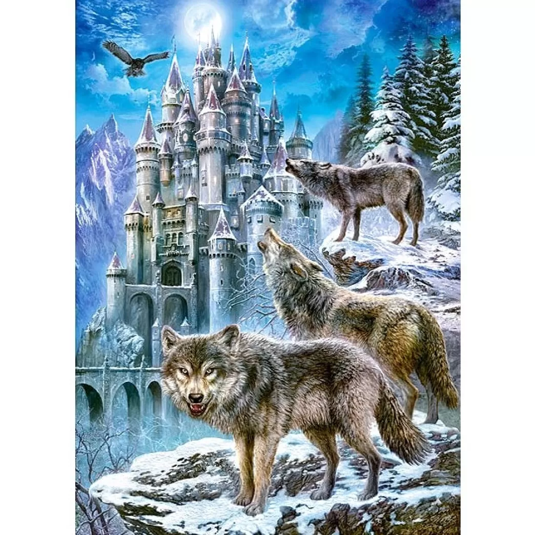 Castorland Wolvenpuzzels>: Wolves And Castle (1500) Wolvenpuzzel