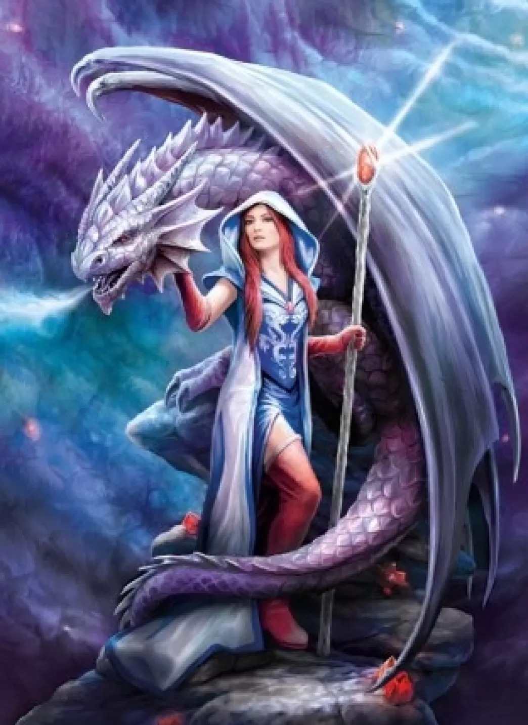 Clementoni Fantasy Puzzels>: Anne Stokes - Dragon Mage (1000) Verticale Puzzel