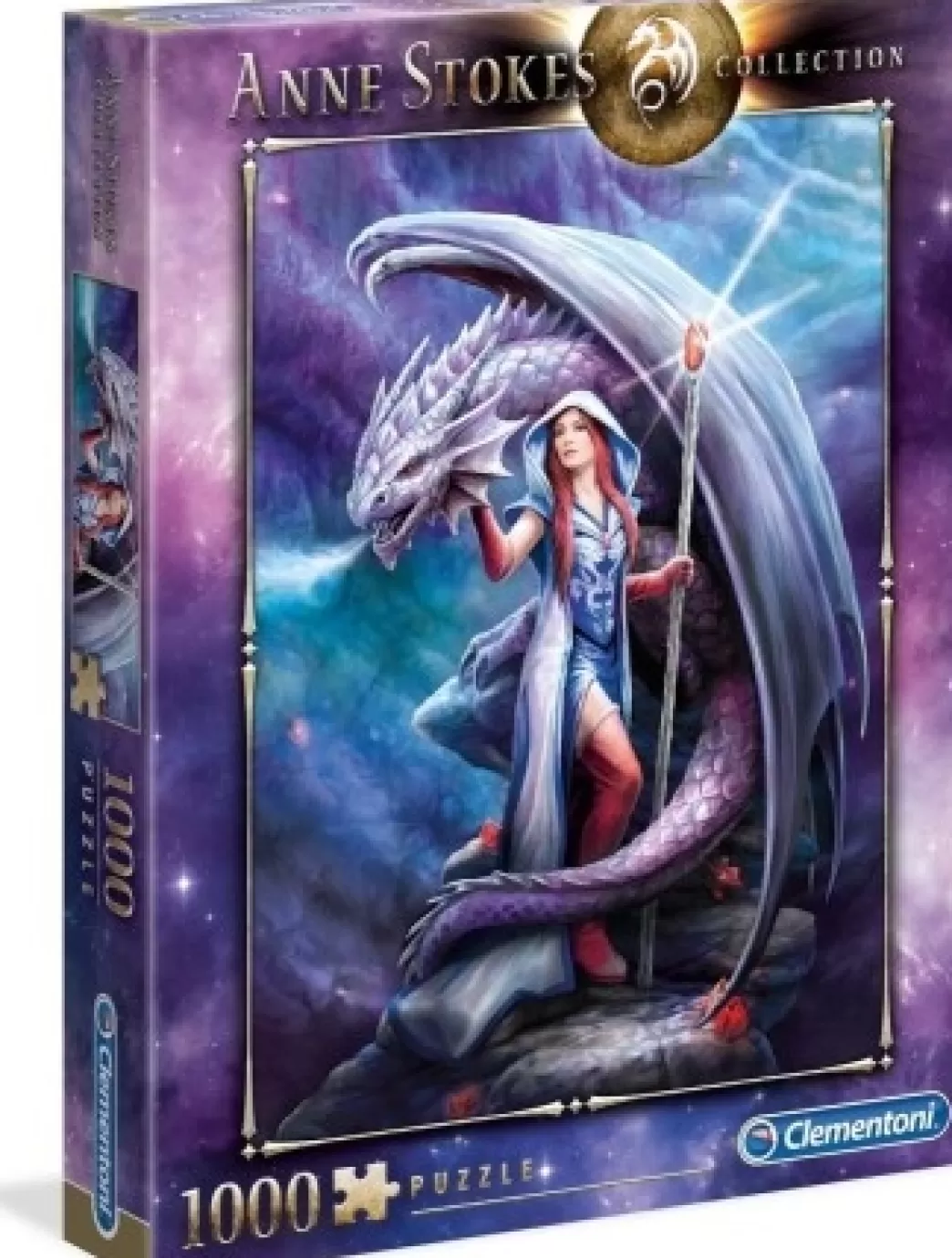 Clementoni Fantasy Puzzels>: Anne Stokes - Dragon Mage (1000) Verticale Puzzel