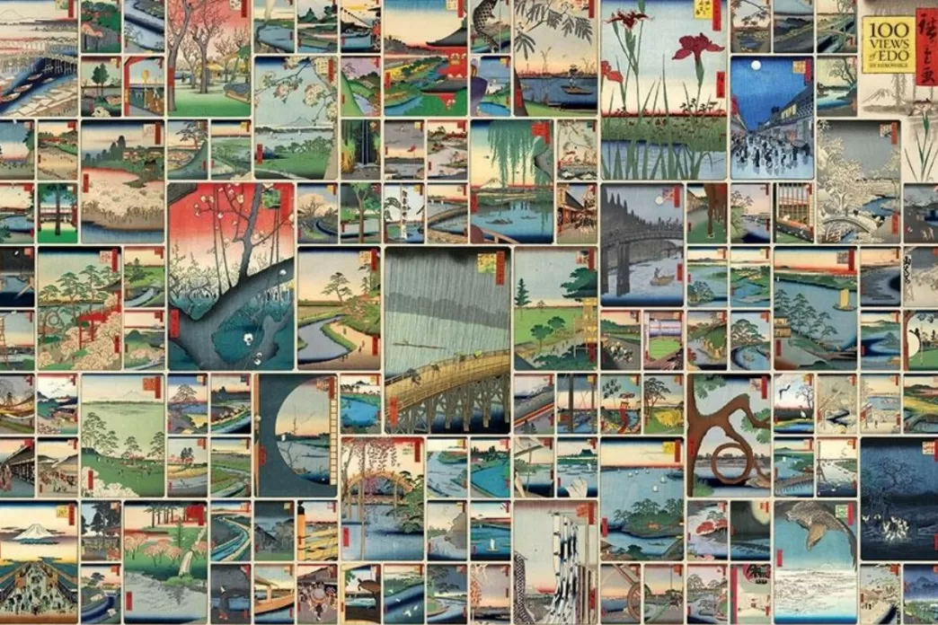 Cobble Hill Collage Puzzels>: 100 Famous Views Of Edo (2000) Legpuzzel