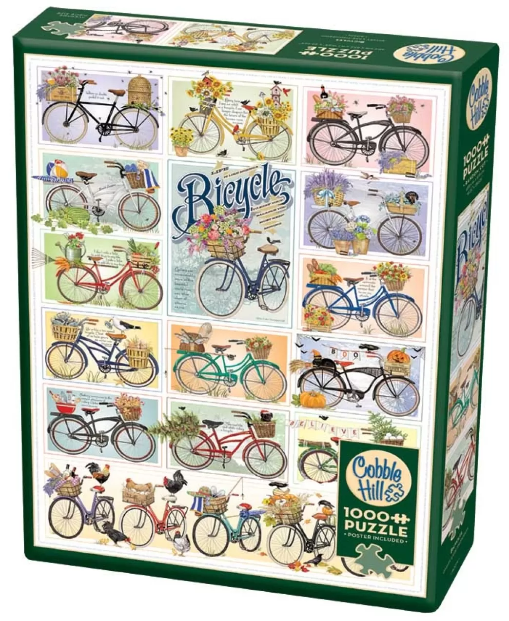 Cobble Hill Collage Puzzels>: Bicyles (1000) Verticale Puzzel