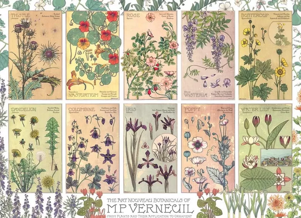 Cobble Hill Collage Puzzels>: Botanicals By Verneuil (1000) Legpuzzel