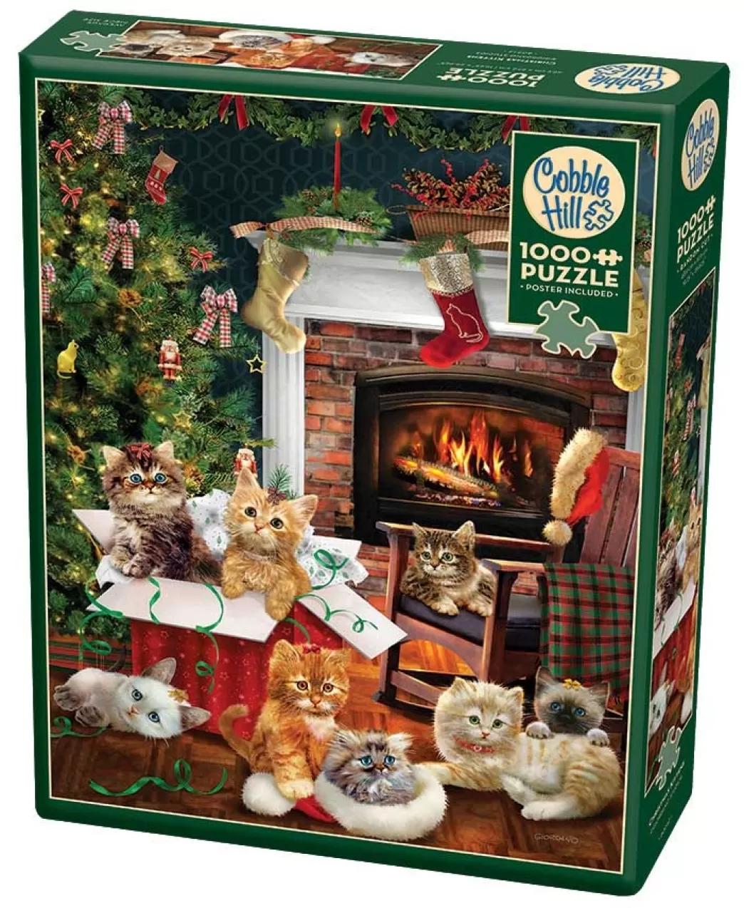 Cobble Hill Kattenpuzzels>: Christmas Kittens (1000) Verticale Puzzel