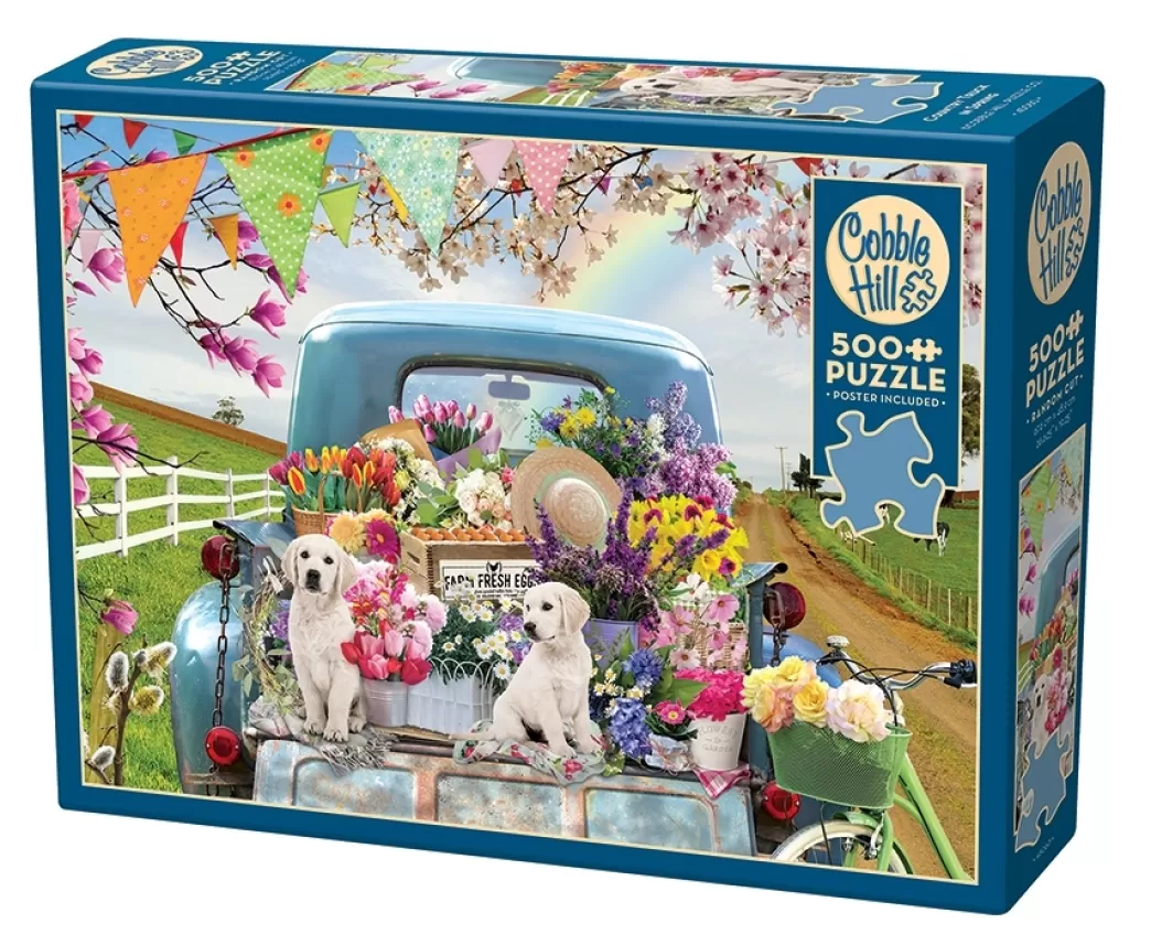 Cobble Hill Hondenpuzzels>: Country Truck In Spring (500Xl) Lentepuzzel