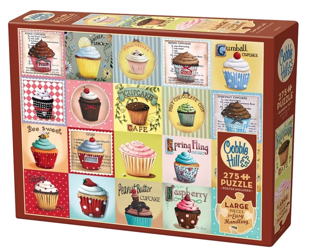 Cobble Hill Collage Puzzels>: Cupcake Cafe (275Xl) Easy Handling Puzzel