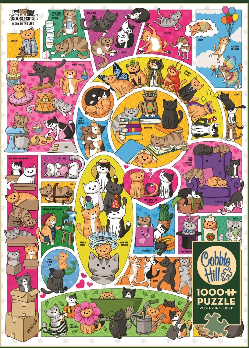 Cobble Hill Kattenpuzzels>: Doodlecats (1000) Verticale Puzzel
