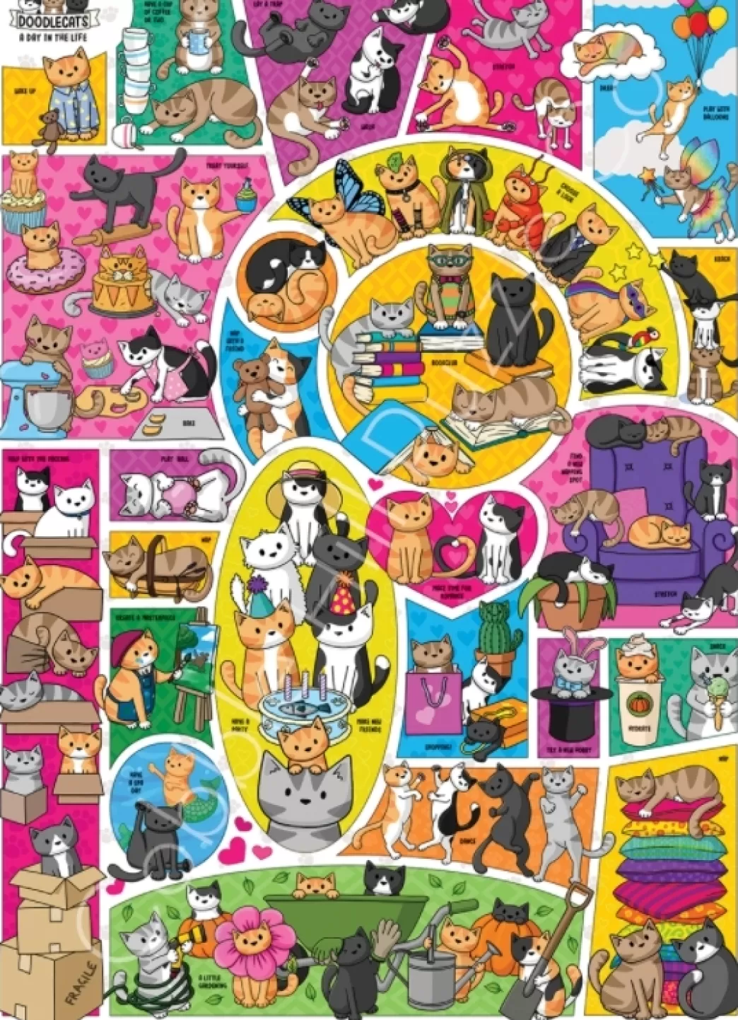 Cobble Hill Kattenpuzzels>: Doodlecats (1000) Verticale Puzzel