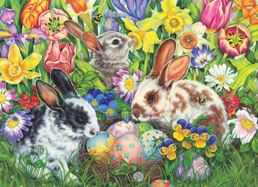 Cobble Hill Pasen Puzzels>: Easter Bunnies (350Xl) Family Puzzel