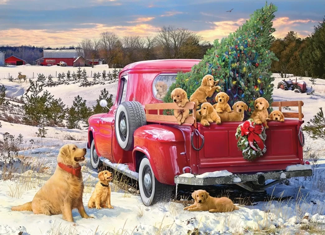 Cobble Hill Hondenpuzzels>: Family Outing (1000) Kerstpuzzel