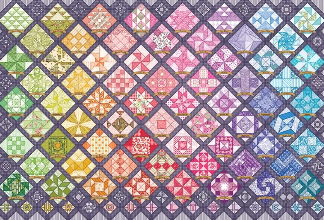 Cobble Hill Collage Puzzels>: Four Square Quilt Blocks (2000) Legpuzzel