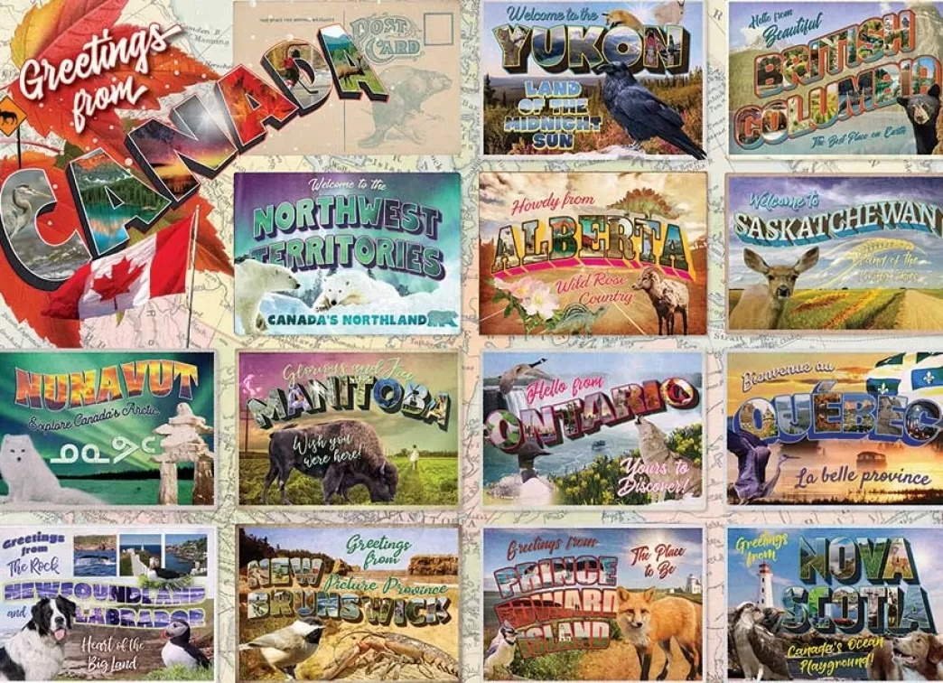 Cobble Hill Collage Puzzels>: Greetings From Canada (1000) Legpuzzel
