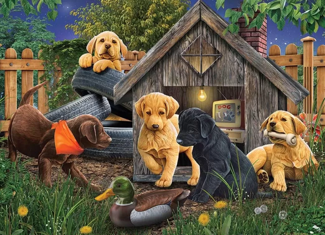 Cobble Hill Hondenpuzzels>: In The Doghouse (1000) Hondenpuzzel