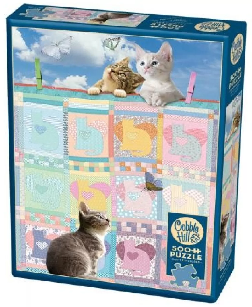 Cobble Hill Kattenpuzzels>: Quilted Kittens (500Xl) Kattenpuzzel