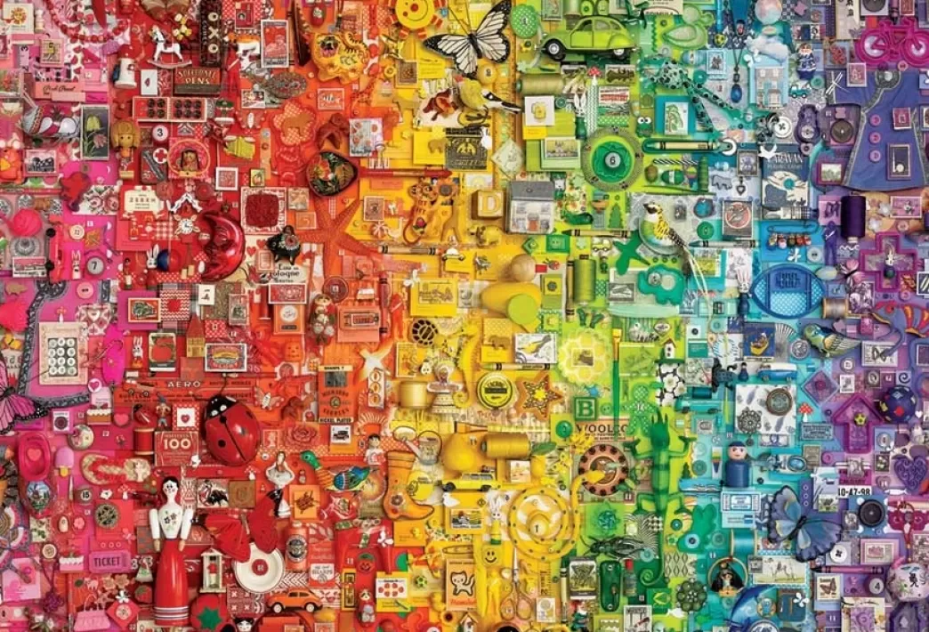Cobble Hill Collage Puzzels>: Rainbow - Shelley Davies (2000) Legpuzzel