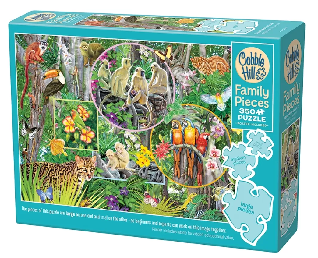 Cobble Hill Collage Puzzels>: Rainforest Magic (350Xl) Family Puzzel