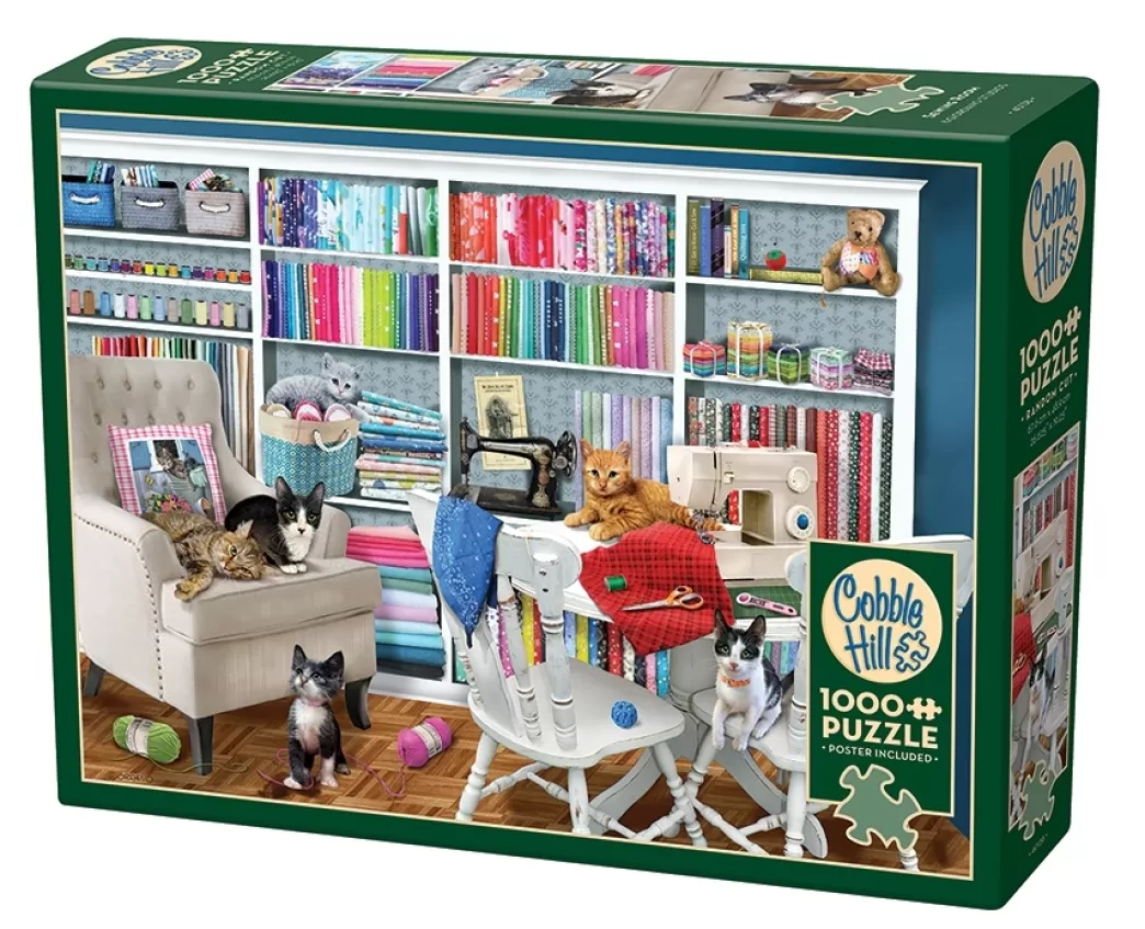 Cobble Hill Kattenpuzzels>: Sewing Room (1000) Legpuzzel