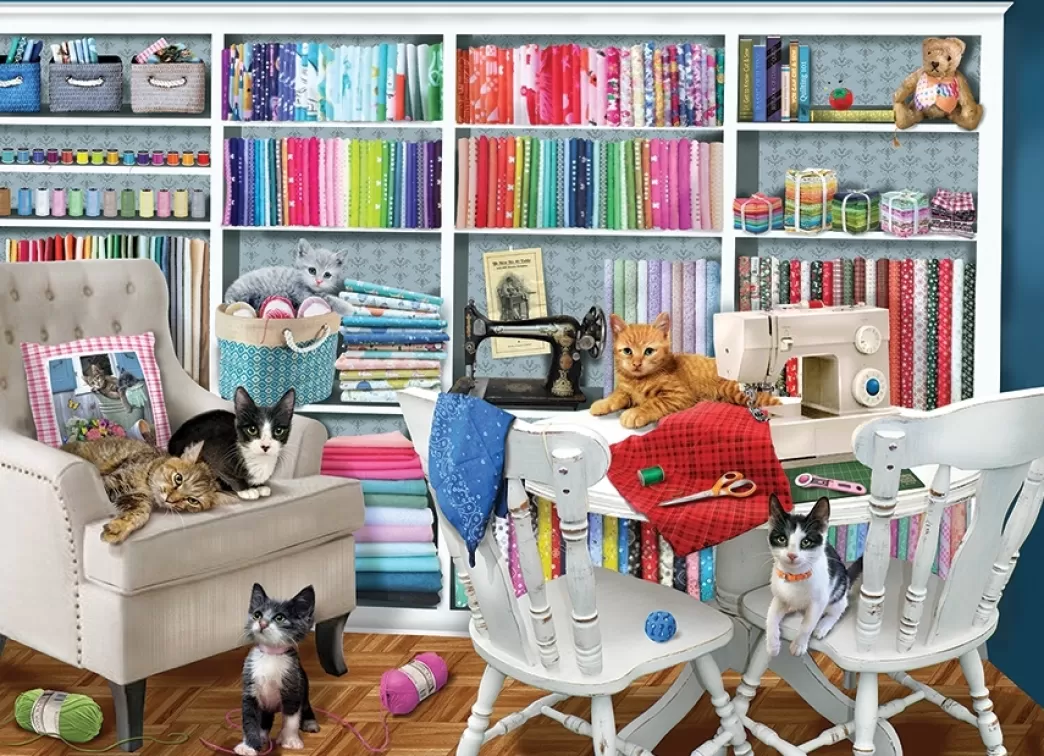 Cobble Hill Kattenpuzzels>: Sewing Room (1000) Legpuzzel