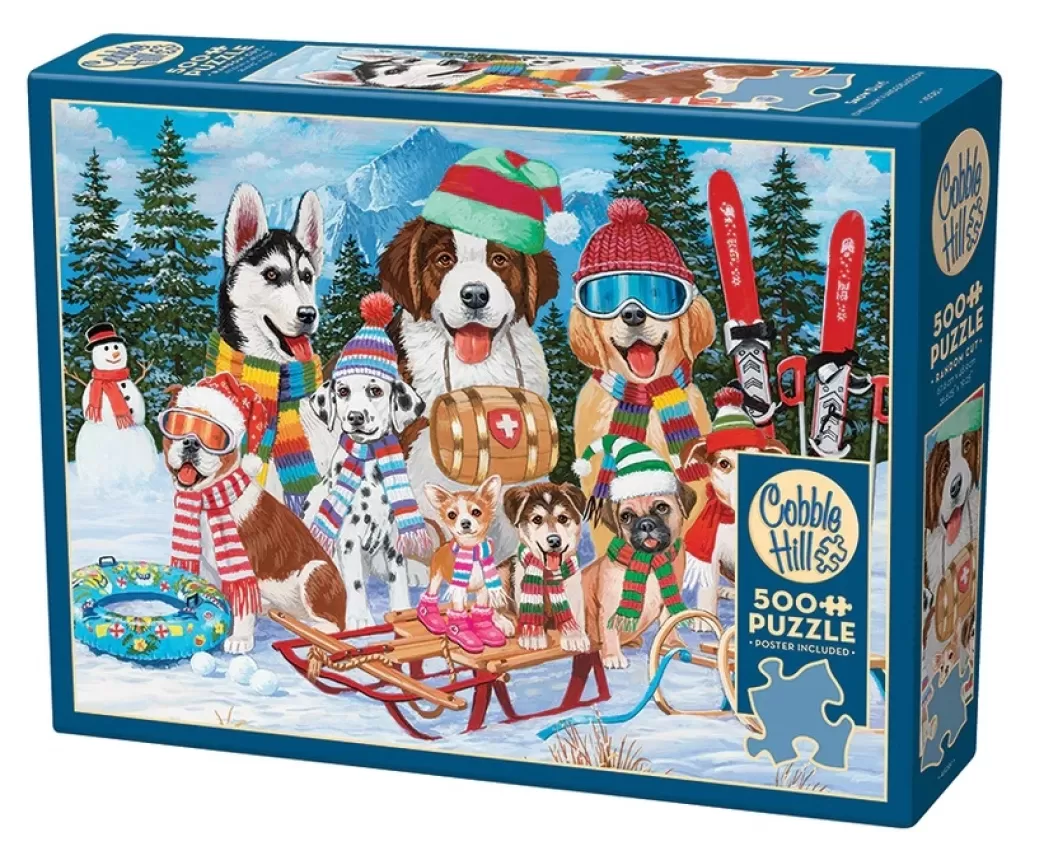 Cobble Hill Hondenpuzzels>: Snow Day (500Xl) Kerstpuzzel
